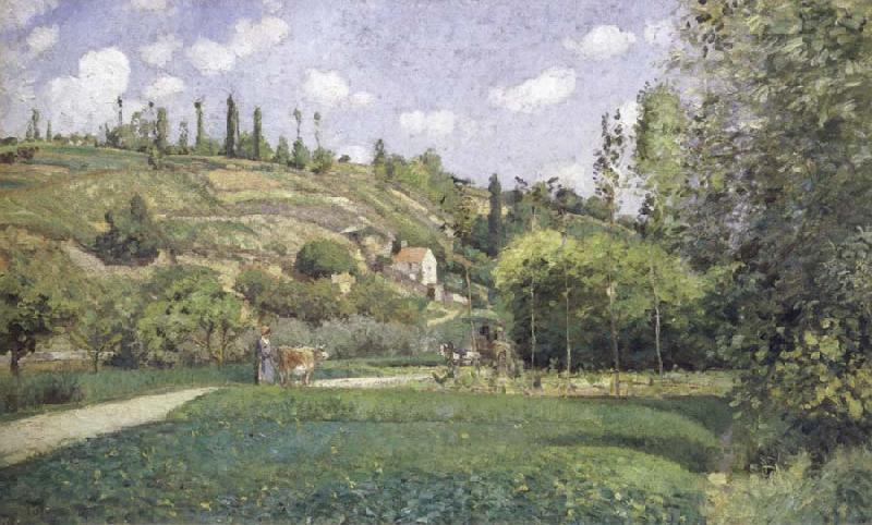 Camille Pissarro A cowherd on the route du Chou,Pontoise oil painting picture